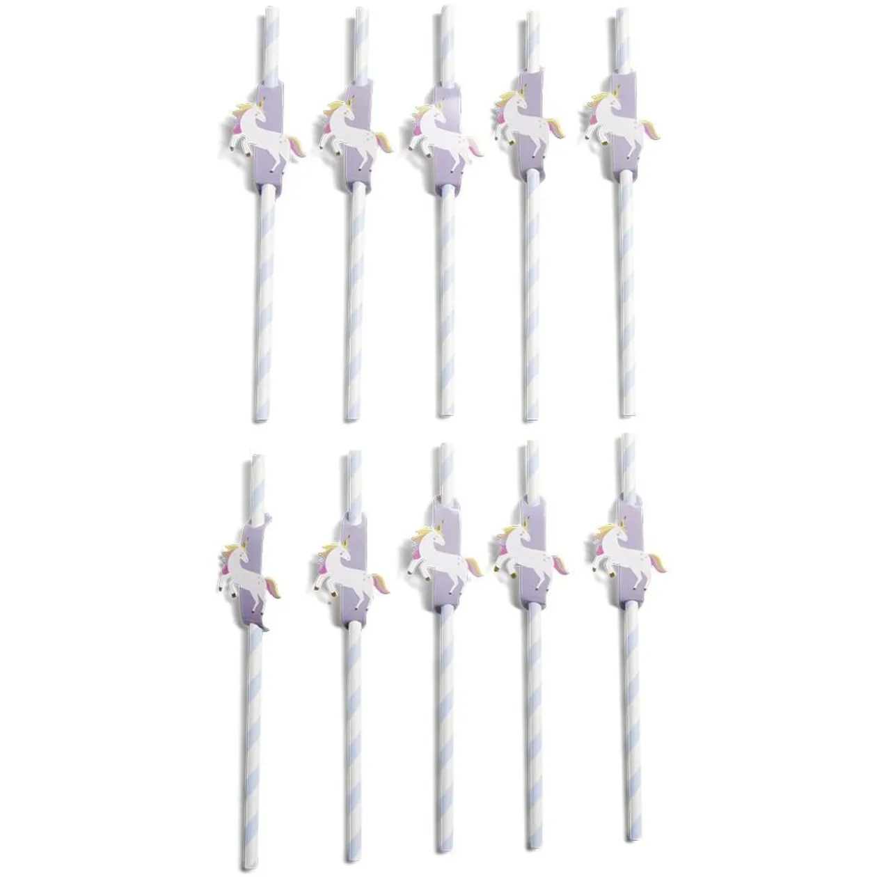Paille décor fée licorne x10