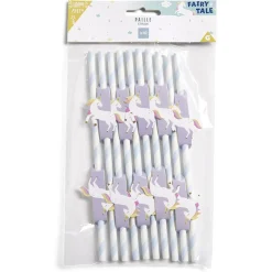 Paille décor fée licorne x10
