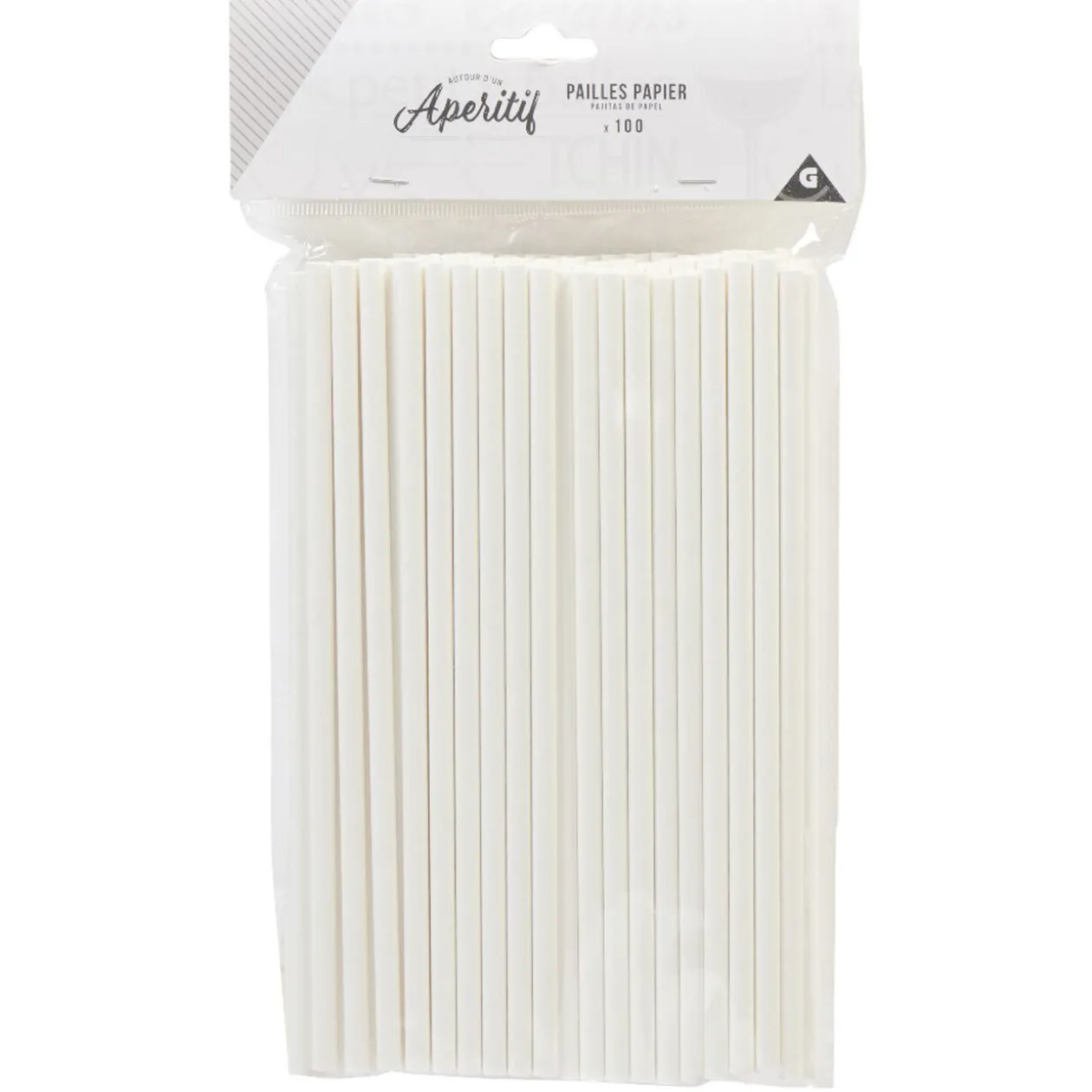 Paille en papier blanche x100
