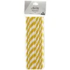 Paille en papier motif chevron blanc et jaune x20