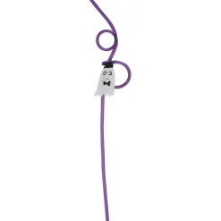 Paille en plastique décor Halloween violet x12