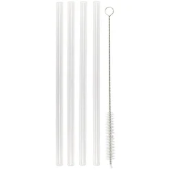 Paille en verre x4 et goupillon inox