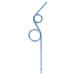 Paille forme tordue plastique réutilisable - Ø0,5x4xH24cm