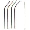 Paille inox réutilisable irisé x4