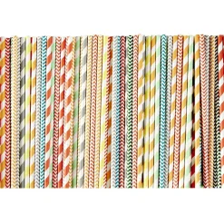 Paille papier multicolore x200