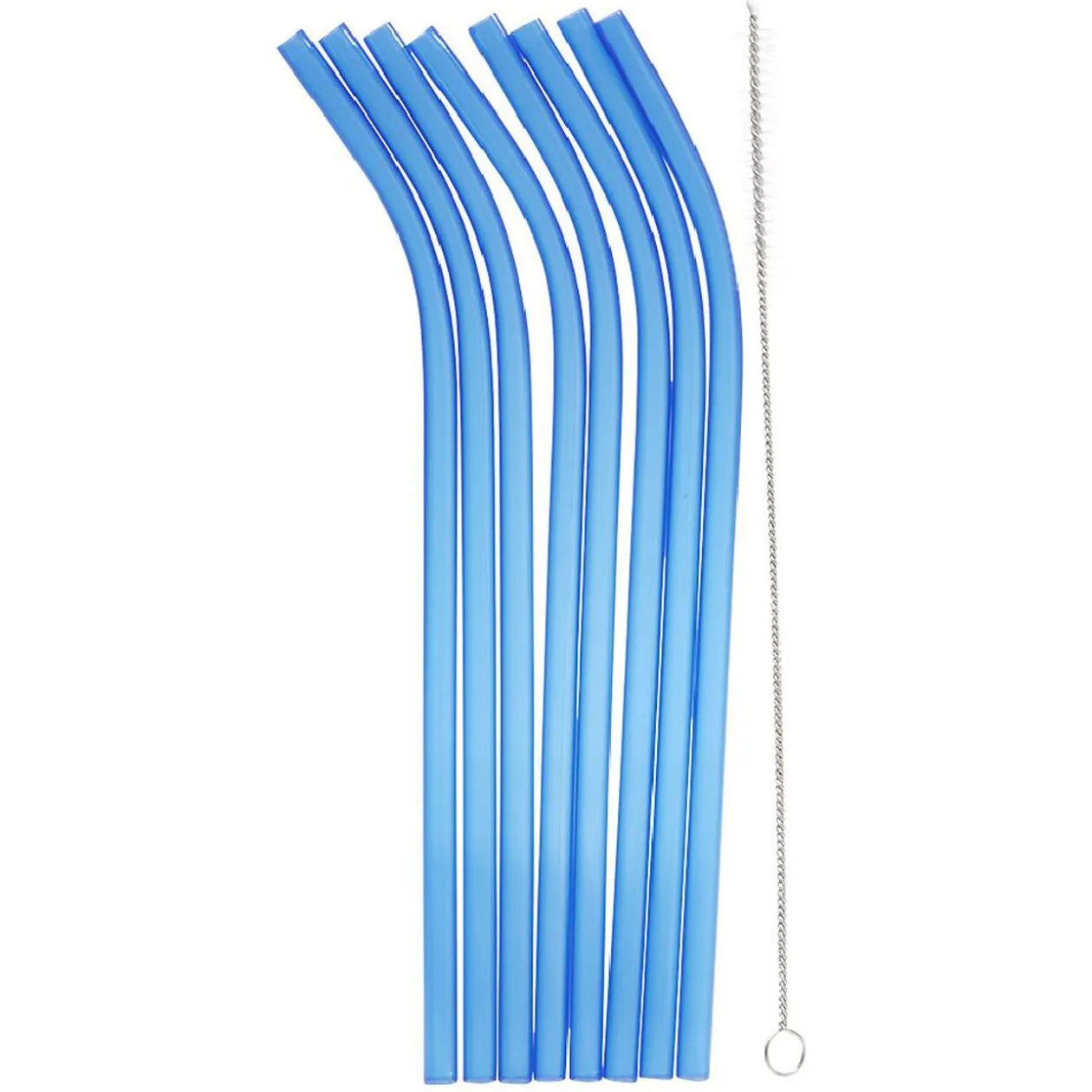 Paille réutilisable en plastique multicolore x8