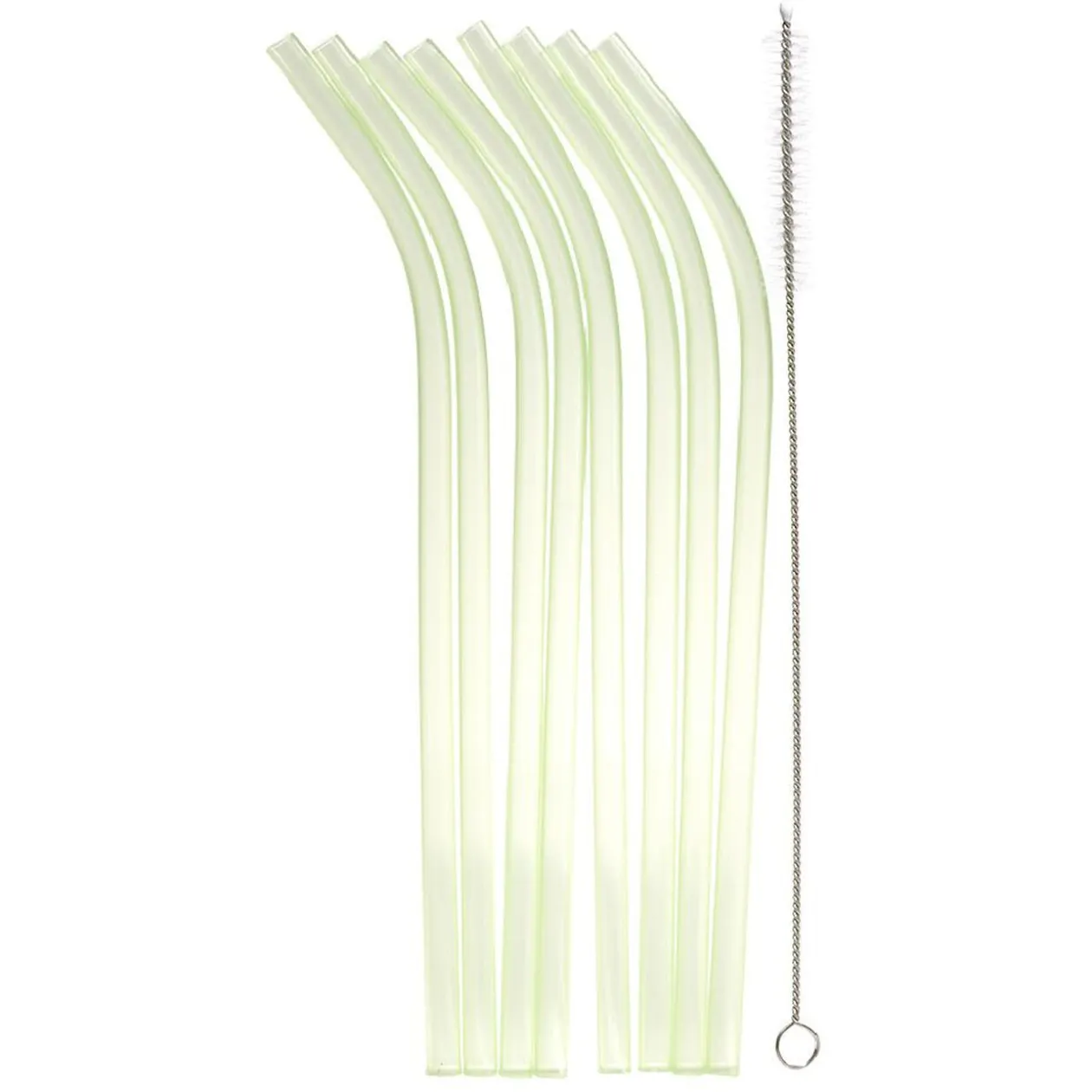 Paille réutilisable en plastique multicolore x8