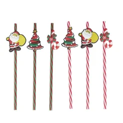 Paille réutilisable Noël x6