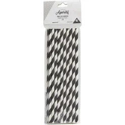Pailles en papier x20 motif chevron