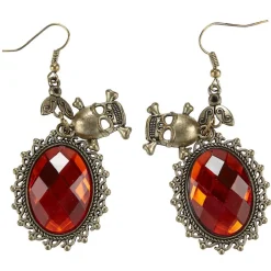 Paire de boucles d'oreilles motif tête de squelette - Vampire