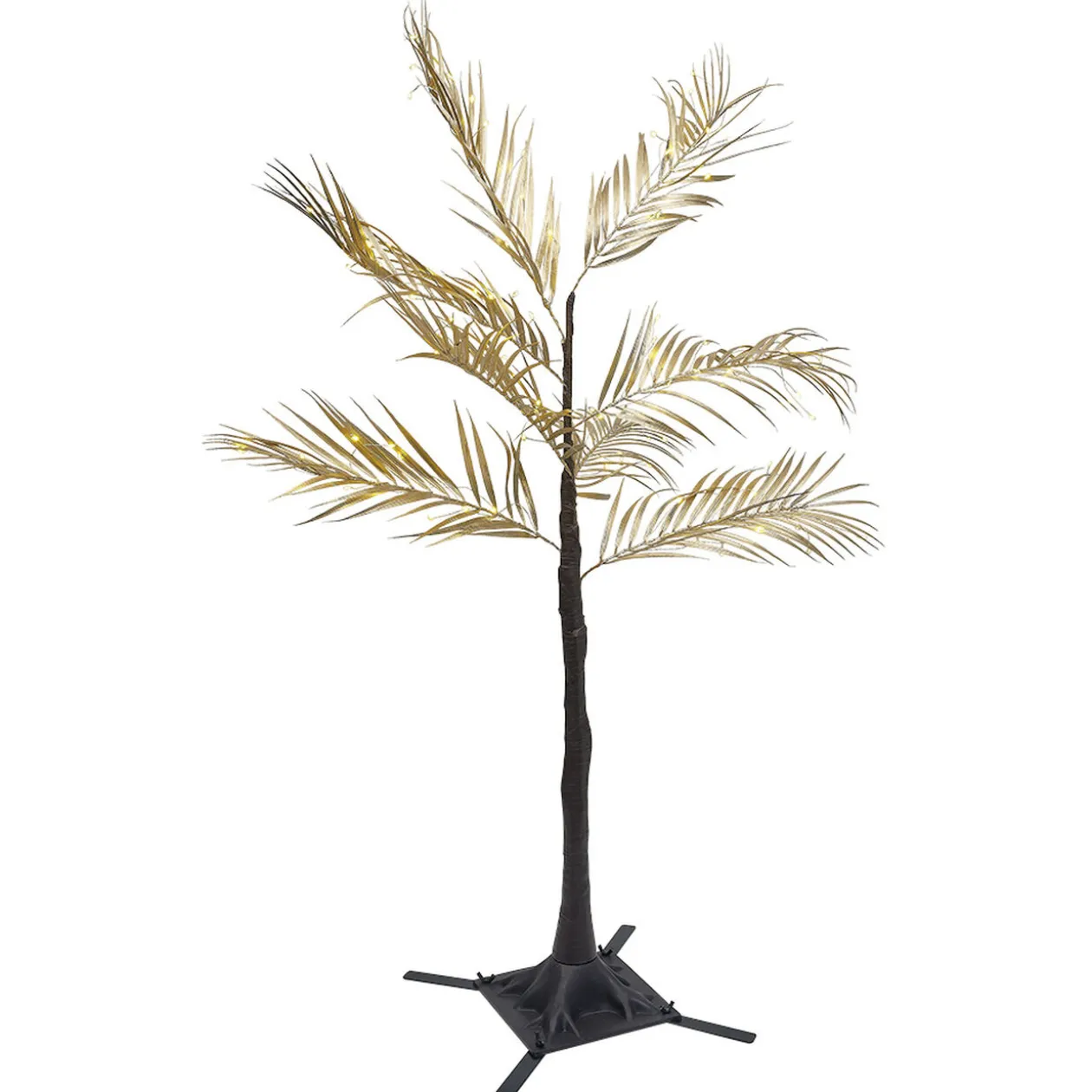 Palmier lumineux 96 MicroLED blanc chaud H100 cm