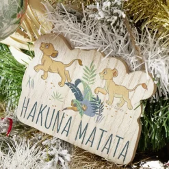 Pancarte à suspendre Disney Le Roi Lion bois 28xH16cm