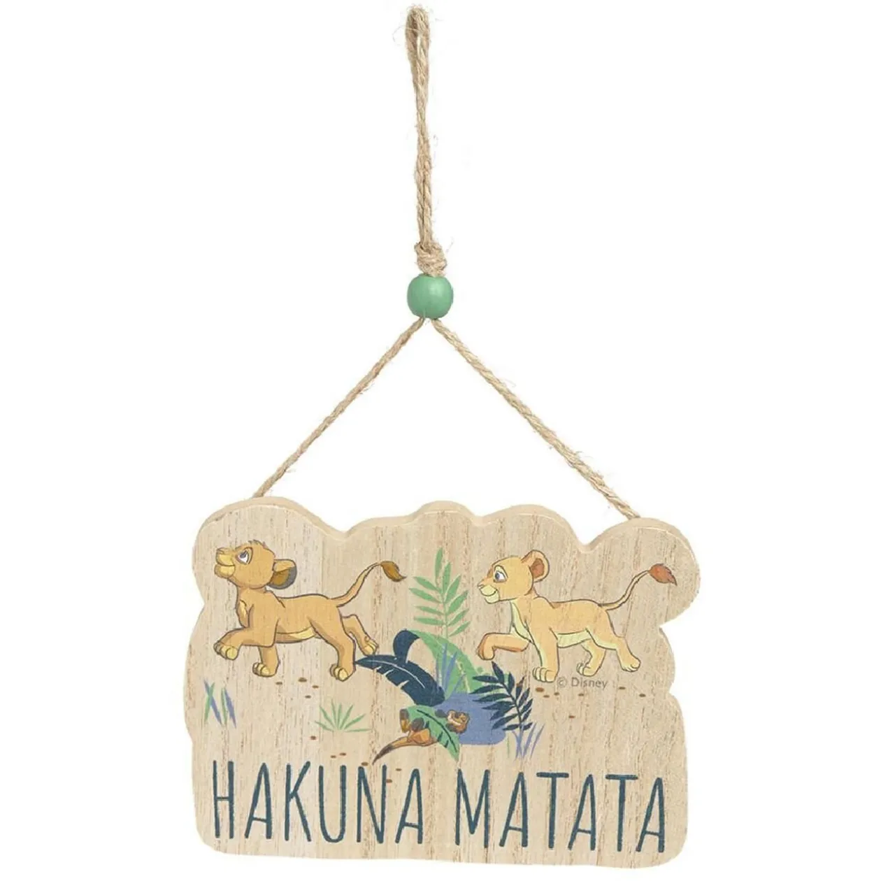 Pancarte à suspendre Disney Le Roi Lion bois 28xH16cm