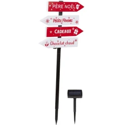 Pancarte directionnelle lumineuse solaire 32 LED H100cm