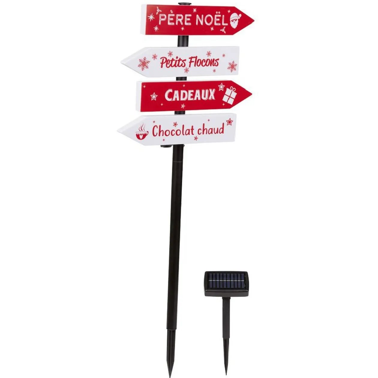 Pancarte directionnelle lumineuse solaire 32 LED H100cm