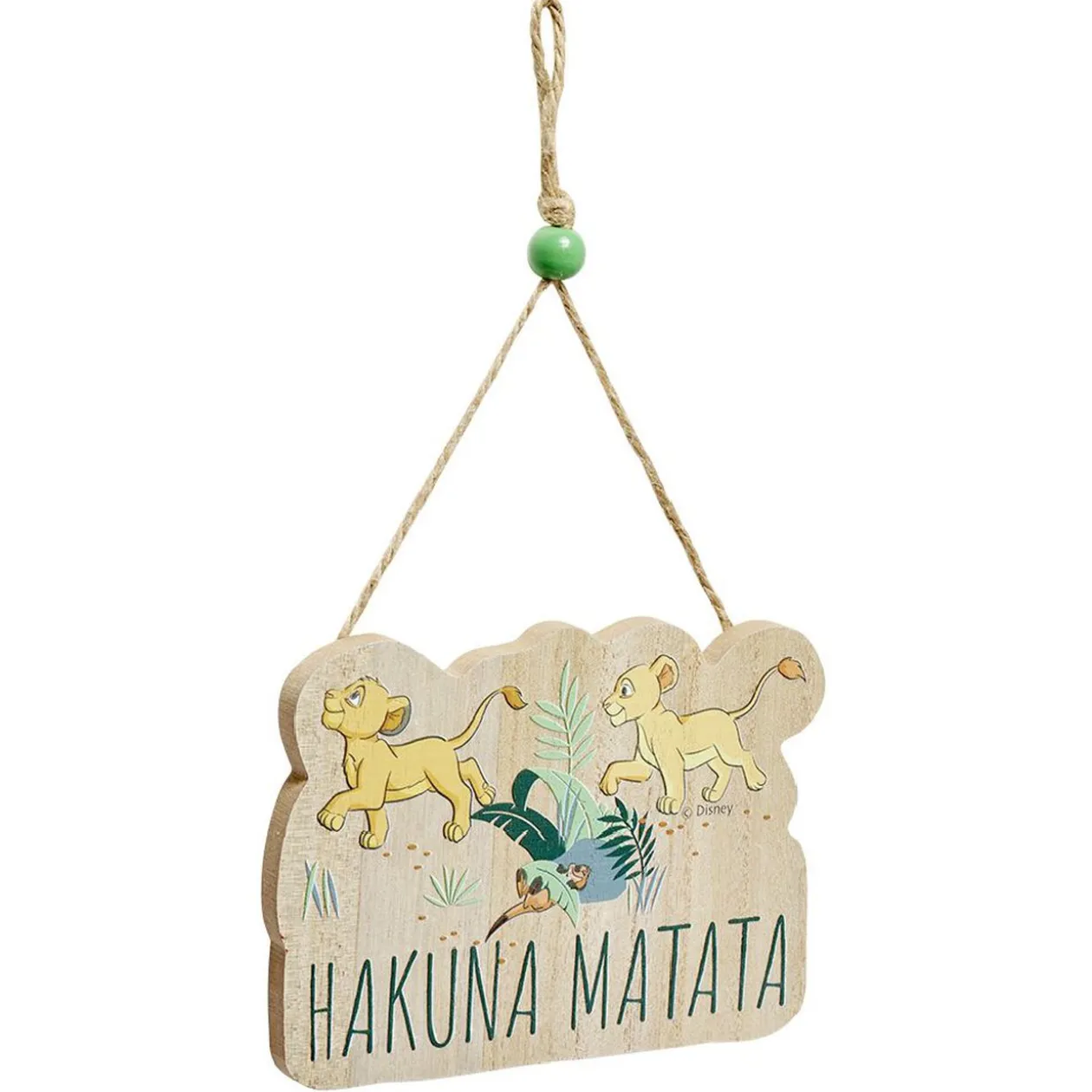 Pancarte Disney Roi Lion à suspendre Hakuna Matata en bois L16xH28cm