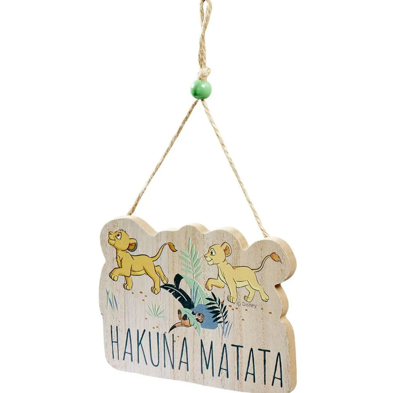 Pancarte Disney Roi Lion à suspendre Hakuna Matata en bois L16xH28cm