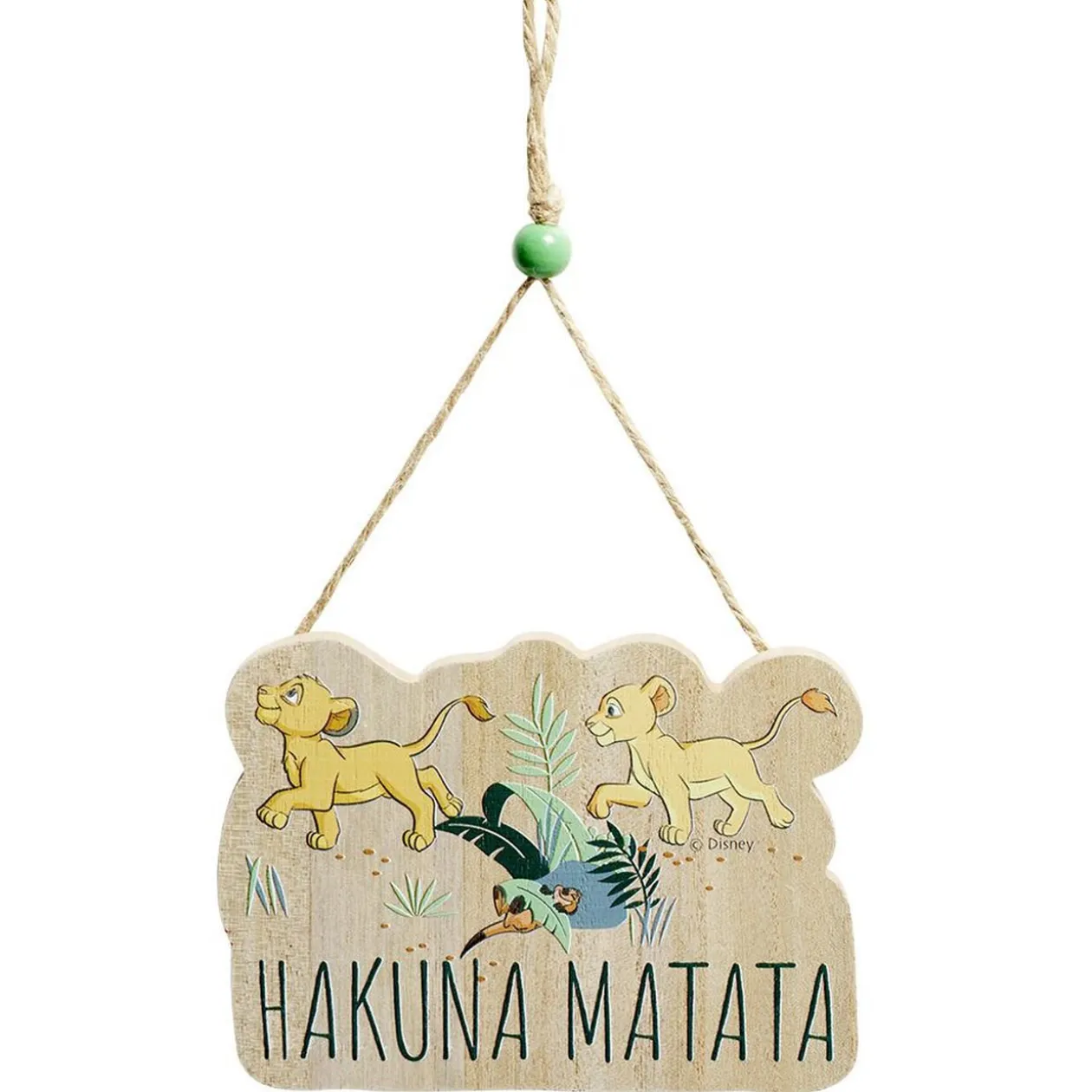 Pancarte Disney Roi Lion à suspendre Hakuna Matata en bois L16xH28cm