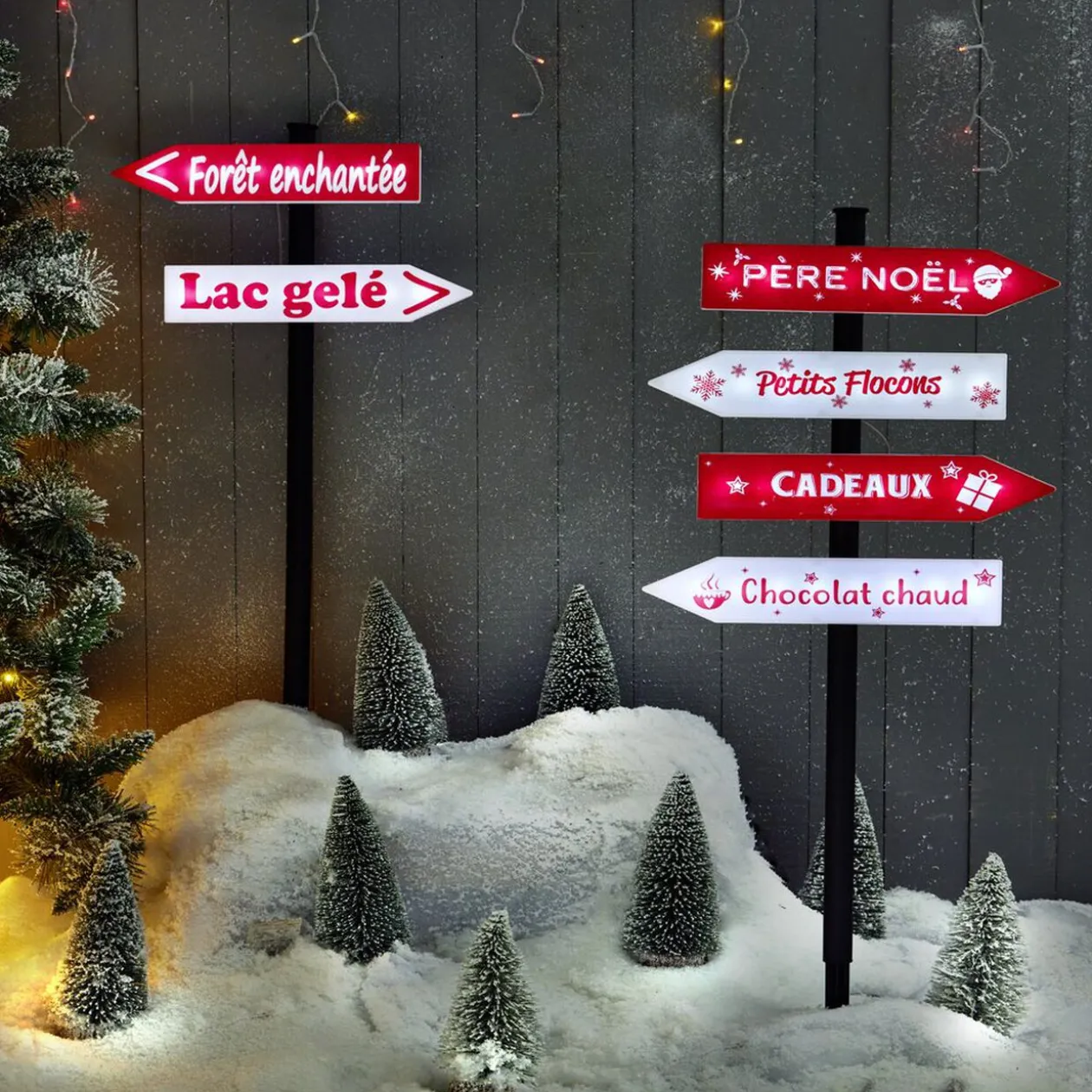 Panneau de Noël lumineux solaire à planter H100 cm