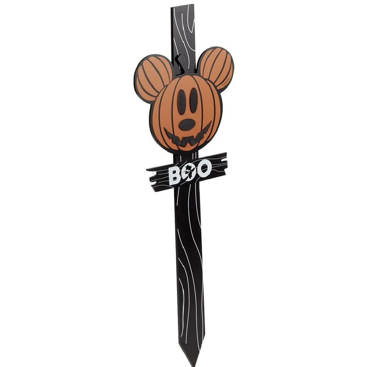 Panneau en bois Disney inscription BOO tête Mickey orange 23,5x2xH80cm