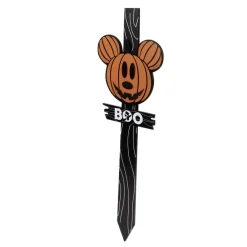 Panneau en bois Disney inscription BOO tête Mickey orange 23,5x2xH80cm
