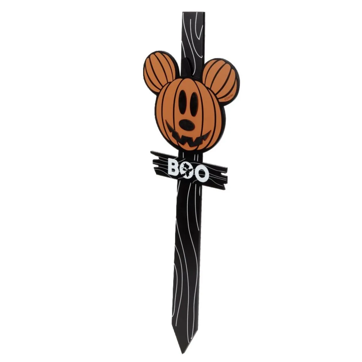 Panneau en bois Disney inscription BOO tête Mickey orange 23,5x2xH80cm