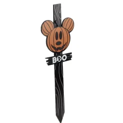 Panneau en bois Disney inscription BOO tête Mickey orange 23,5x2xH80cm