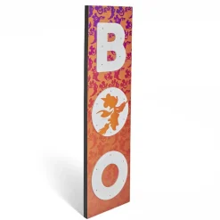 Panneau lumineux Disney inscription BOO blanc et orange 31x3,5xH110cm