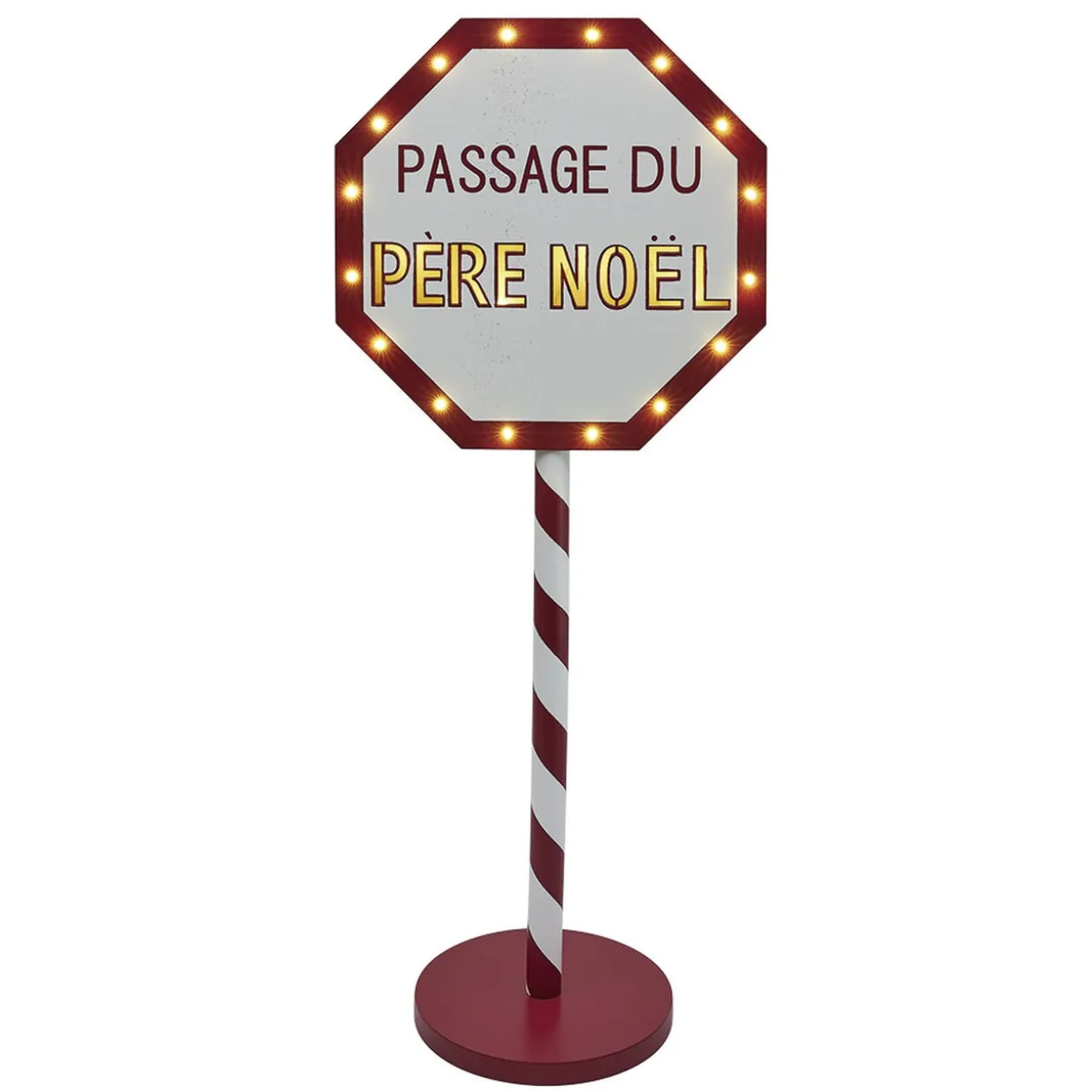 Panneau lumineux Passage du Père Noël 20 LED blanc chaud H70,5cm