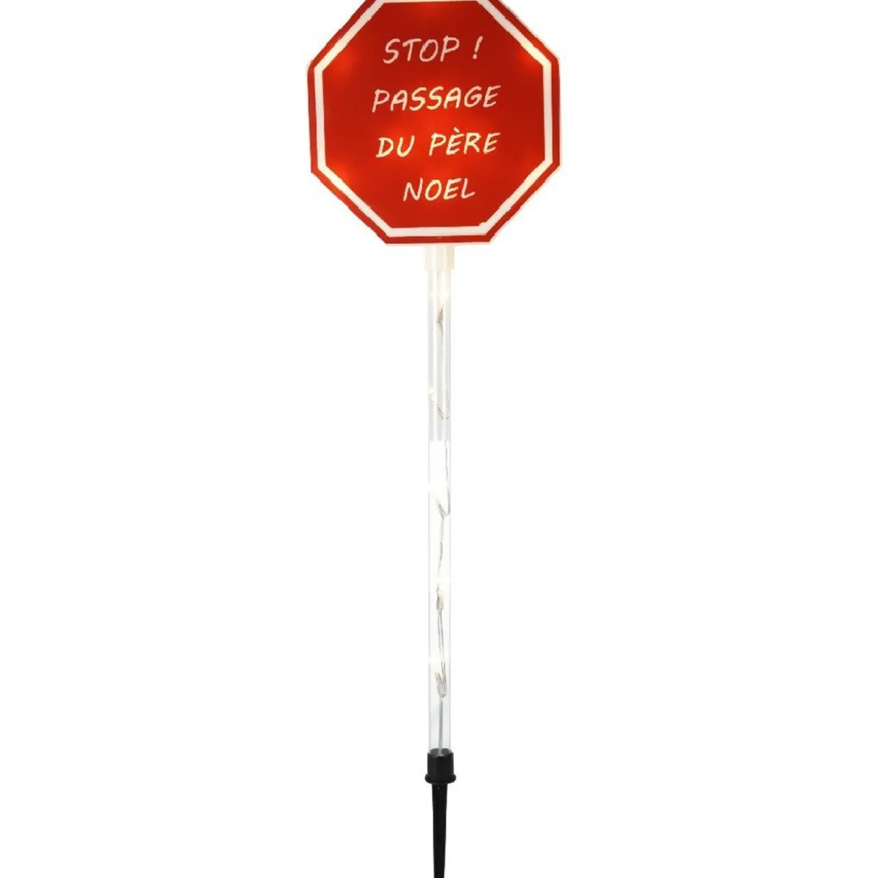 Panneau solaire à planter Père Noël c'est ici vert