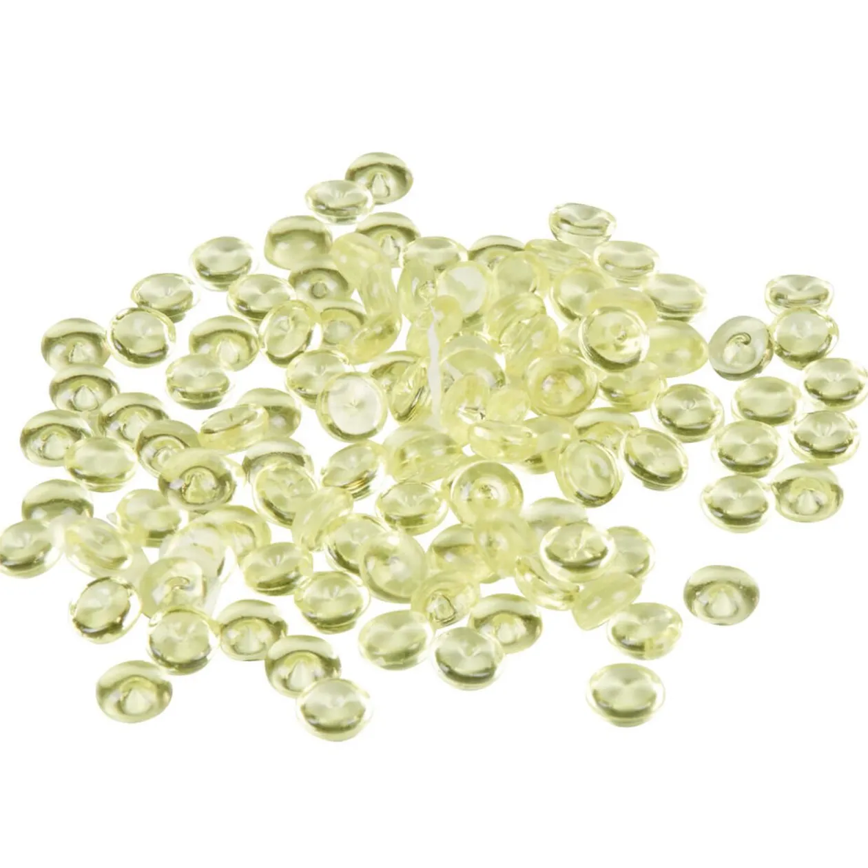 Perles plates décoratives jaunes