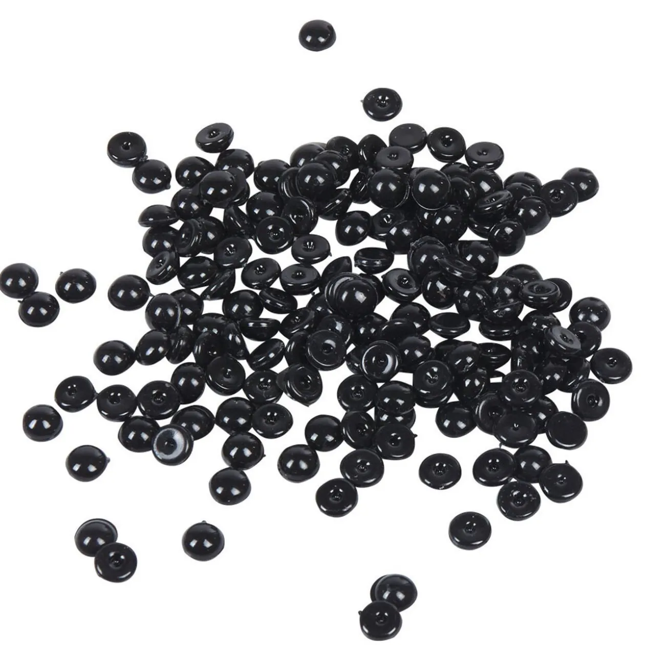 Perles plates décoratives noires