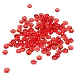 Perles plates décoratives rouges