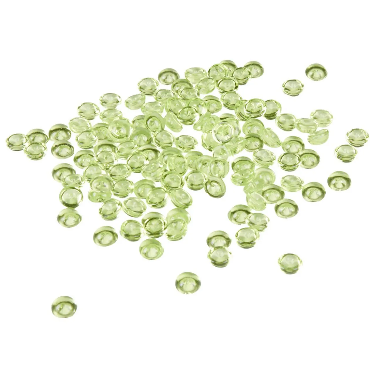 Perles plates décoratives vertes