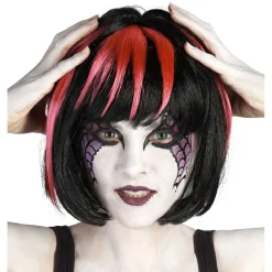 Perruque carrée bicolore Halloween pour femme