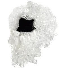 Perruque et barbe Père Noël blanche