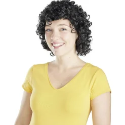 Perruque homme cheveux noirs bouclés