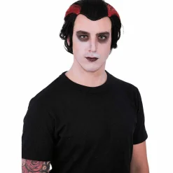 Perruque homme vampire rouge noir pour déguisement Halloween