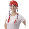 Perruque tresses tricolores supporter France