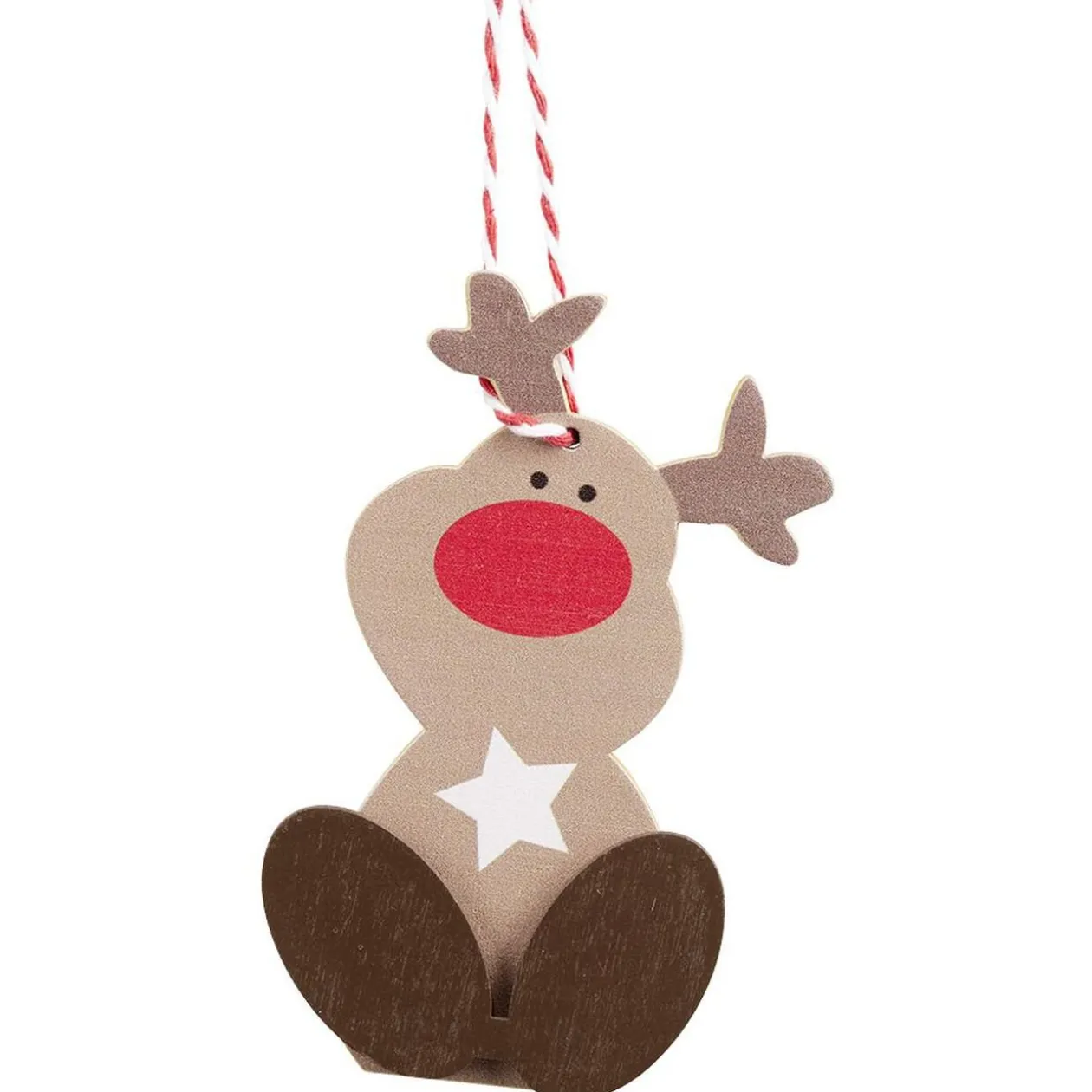 Personnage de Noël en bois à suspendre H9,5cm