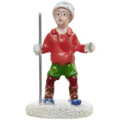 Personnage village de Noël enfant à ski