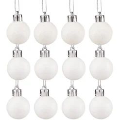 Petite boule de Noël polystyrène blanc Ø3cm x12