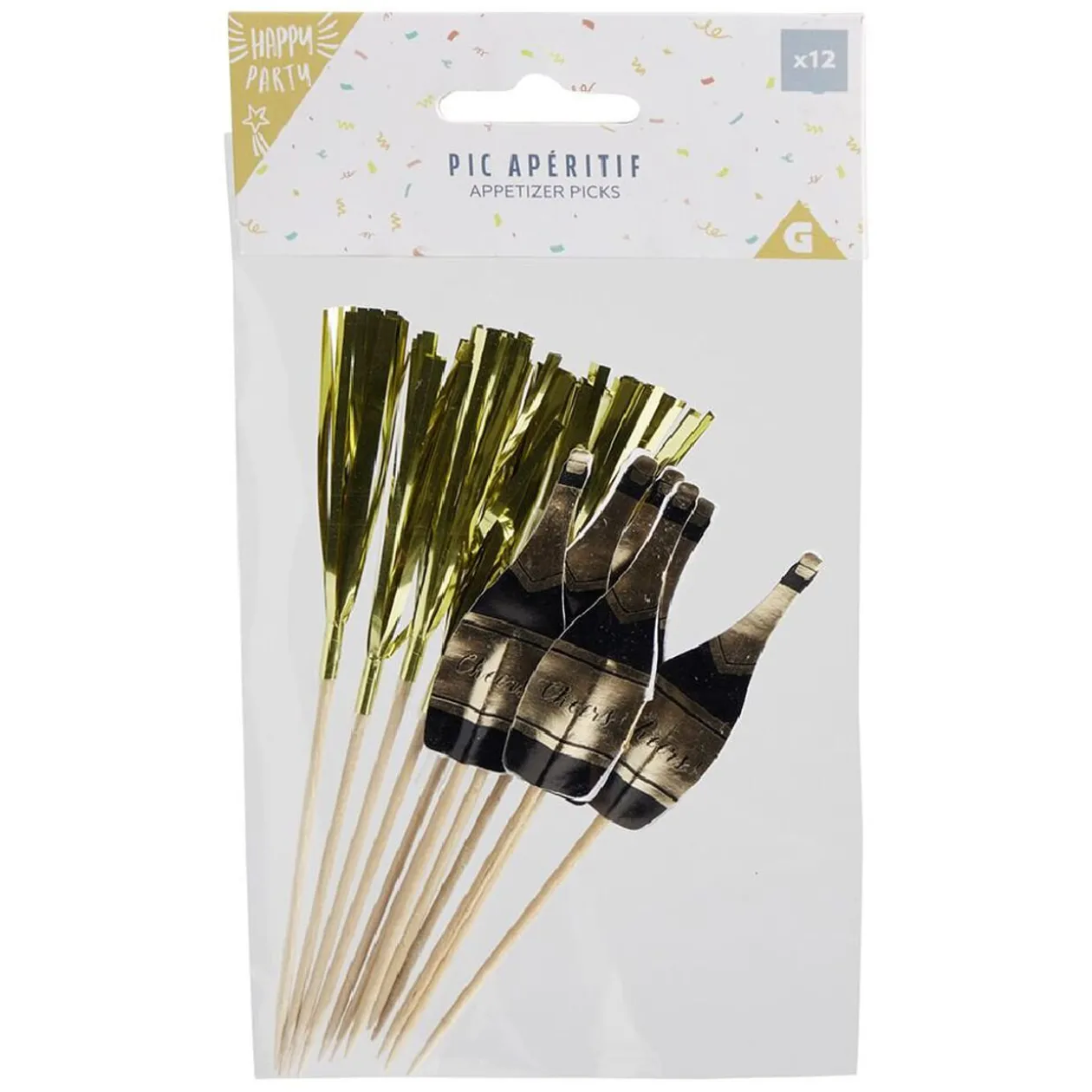 Pic apéritif décoratif argenté x12