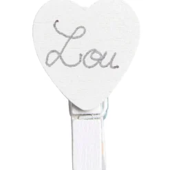 Pince coeur blanc x10