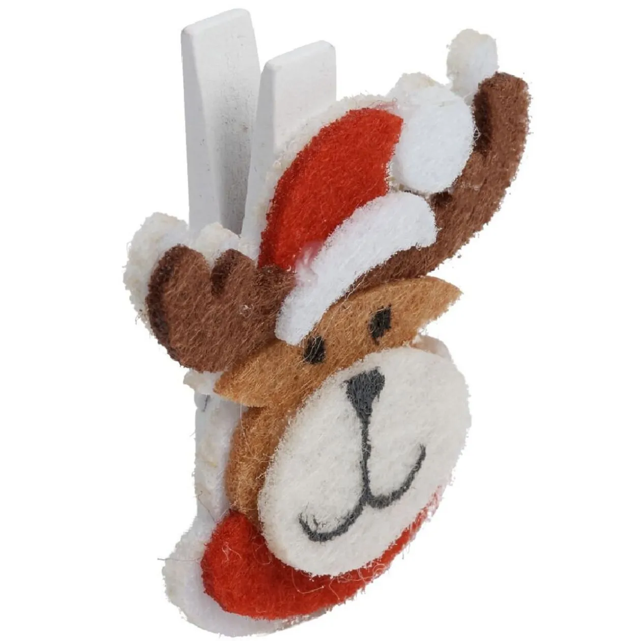 Pince de Noël motif renne et bonhomme de neige x6