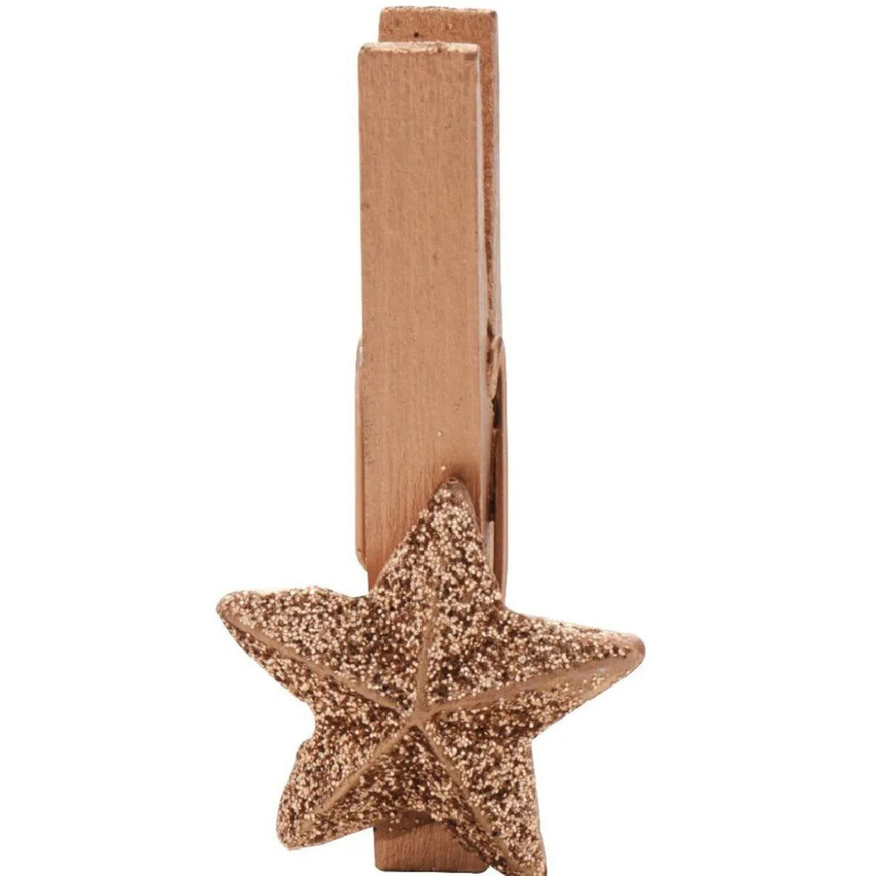 Pince en bois en forme d'étoile x10, 3 jeux de couleurs