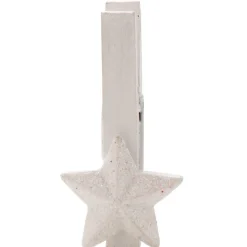 Pince en bois en forme d'étoile x10, 3 jeux de couleurs