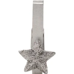 Pince en bois en forme d'étoile x10, 3 jeux de couleurs