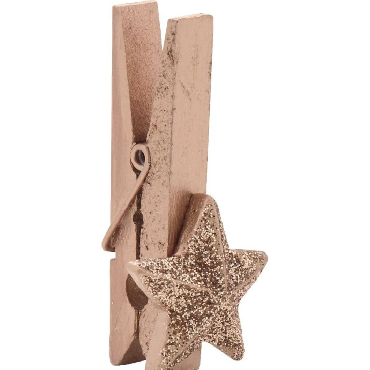 Pince en bois en forme d'étoile x10, 3 jeux de couleurs