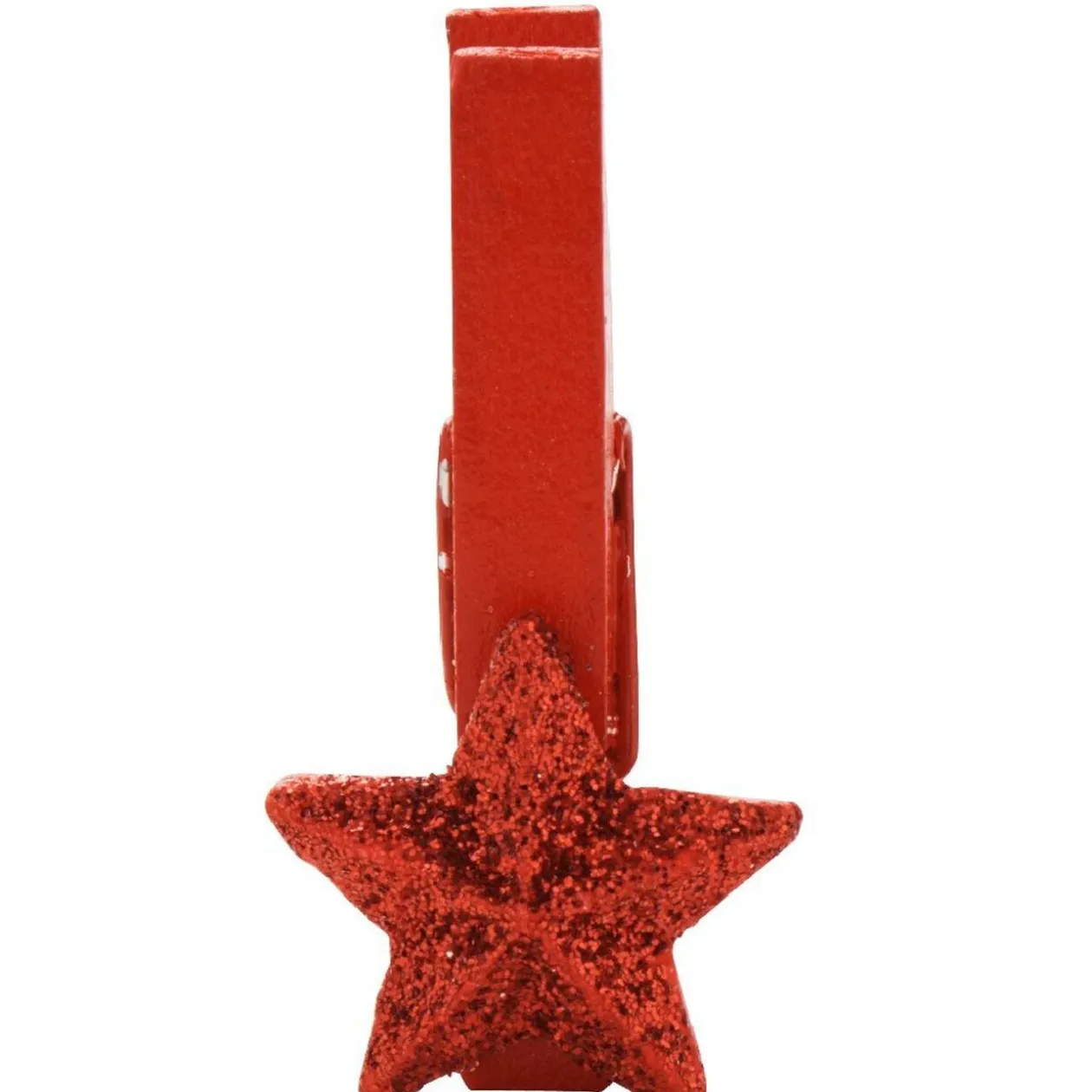 Pince en bois en forme d'étoile x10, 3 jeux de couleurs